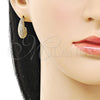 Arete Dormilona 02.283.0290 Oro Laminado, con Blanca Zirconia Cubica, Pulido, Tono Dorado