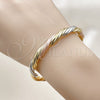 Aro Individual 07.170.0065 Oro Laminado, Diseño de Torcido y Hueco, Pulido, Tres Tonos (Thickness, One size fits all)