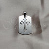 Dije Religioso 05.63.1179 Acero Inoxidable, Diseño de Cruz, Pulido, Tono Plateado