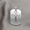 Dije Religioso 05.63.1180 Acero Inoxidable, Diseño de Cruz, Pulido, Tono Plateado