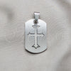 Dije Religioso 05.63.1183 Acero Inoxidable, Diseño de Cruz, Pulido, Tono Plateado