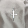 Dije Religioso 05.63.1205 Acero Inoxidable, Diseño de Cruz, Pulido, Tono Plateado