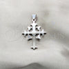 Dije Religioso 05.63.1216 Acero Inoxidable, Diseño de Cruz, Pulido, Tono Plateado