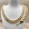 Collar y Pulsera 06.331.0008 Oro Laminado, Diseño de Miami Cubana, Pulido, Tono Dorado