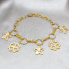 Pulsera Elegante 03.63.22114.08 Acero Inoxidable, Diseño de Flor, con Blanca Cristal, Pulido, Tono Dorado (06 MM Thickness, 8 Inches Length)
