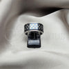 Anillo de Hombre 01.63.0613.10 Acero Inoxidable, Diseño de Duplo, Esmaltado Negro, Tono Plateado (Size 10)