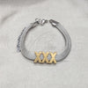 Pulsera Elegante 03.63.22133.09 Acero Inoxidable, Pulido, Dos Tonos (08 MM Thickness, 9 Inches Length)