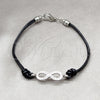 Pulsera Elegante 03.63.22135.07 Acero Inoxidable, Diseño de Infinito, con Blanca Cristal, Pulido, Tono Plateado (03 MM Thickness, 7 Inches Length)