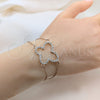 Pulsera Elegante 03.63.22137.08 Acero Inoxidable, Diseño de Mariposa, con Cristal Blanca, Pulido, Tono Rosado (Grosor 01 MM, 8 Pulgadas de Largo)