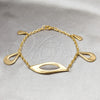 Pulsera de Dije 03.63.22138.08 Acero Inoxidable, Diseño de Gota, Pulido, Tono Dorado (03 MM Thickness, 8 Inches Length)