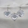 Juego de Arete y Dije de Adulto 10.63.0610 Acero Inoxidable, Diseño de Corazón, Pulido, Tono Plateado