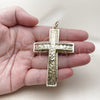 Dije Religioso 05.63.1233 Oro Laminado, Diseño de Cruz, Pulido, Tono Dorado
