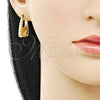 Argolla Huggie 02.195.0368.20 Oro Laminado, Diseño de Cartera y Candado, Pulido, Tono Dorado