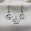Juego de Arete y Dije de Adulto 10.63.0633 Acero Inoxidable, Diseño de Estrella, Pulido Blanco, Tono Plateado
