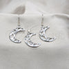 Juego de Arete y Dije de Adulto 10.63.0638 Acero Inoxidable, Diseño de Luna, Pulido Blanco, Tono Plateado