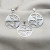 Juego de Arete y Dije de Adulto 10.63.0641 Acero Inoxidable, Diseño de Estrella, Pulido Blanco, Tono Plateado