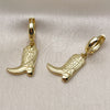 Arete Colgante 02.341.0251 Oro Laminado, Diseño de Zapato, Pulido, Tono Dorado