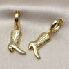 Arete Colgante 02.341.0252 Oro Laminado, Diseño de Zapato, Pulido, Tono Dorado