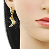 Arete Colgante 02.341.0253 Oro Laminado, Diseño de Zapato, Pulido, Tono Dorado