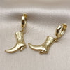 Arete Colgante 02.341.0253 Oro Laminado, Diseño de Zapato, Pulido, Tono Dorado