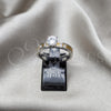 Anillo Elegante 01.63.0666.10 Acero Inoxidable, con Blanca Zirconia Cubica, Pulido, Tono Plateado (Size 10)