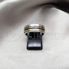 Anillo de Hombre 01.63.0687.08 Acero Inoxidable, Diseño de Triple, Esmaltado Azul, Tono Dorado (Size 8)
