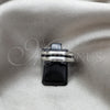 Anillo de Hombre 01.63.0703.08 Acero Inoxidable, Esmaltado Negro, Rodinado (Size 8)