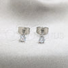 Arete Dormilona 02.63.2848 Acero Inoxidable, con Blanca Zirconia Cubica, Mate, Tono Plateado