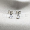 Arete Dormilona 02.63.2849 Acero Inoxidable, con Blanca Zirconia Cubica, Mate, Tono Plateado