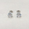 Arete Dormilona 02.63.2853 Acero Inoxidable, con Blanca Zirconia Cubica, Mate, Tono Plateado