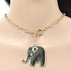Collares con Dije 04.63.1433.20 Oro Laminado, Diseño de Elefante, Pulido, Tono Dorado (Thickness, 20 Inches Length)
