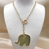 Collares con Dije 04.63.1433.20 Oro Laminado, Diseño de Elefante, Pulido, Tono Dorado (Thickness, 20 Inches Length)