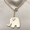 Collares con Dije 04.63.1433.20 Oro Laminado, Diseño de Elefante, Pulido, Tono Dorado (Thickness, 20 Inches Length)