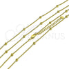 Gargantilla Basica 04.213.0355.16 Oro Laminado, Diseño de Rolo y Bola, Pulido, Tono Dorado (Grosor 03 MM, 16 Pulgadas de Largo)
