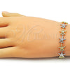 Pulsera Tennis 03.341.0243.07 Oro Laminado, Diseño de Estrella, Diamantado, Dos Tonos (12 MM Thickness, 7 Inches Length)