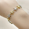 Pulsera Tennis 03.341.0243.07 Oro Laminado, Diseño de Estrella, Diamantado, Dos Tonos (12 MM Thickness, 7 Inches Length)