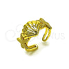 Anillo Elegante 01.341.0168 Oro Laminado, Diseño de Concha y Estrella, Pulido, Tono Dorado (One size fits all)