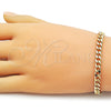 Pulsera Básica 03.213.0100.07 Oro Laminado, Diseño de Miami Cubana, Pulido, Tono Dorado (Grosor 06 MM, 7 Pulgadas de Largo)
