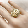 Anillo Elegante 01.282.0002 Oro Laminado, Diseño de Caracol, Pulido, Tono Dorado (One size fits all)