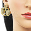 Arete Dormilona 02.282.0067 Oro Laminado, Diseño de Estrella y Concha, Pulido, Tono Dorado