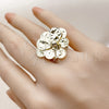 Anillo Elegante 01.213.0070 Oro Laminado, Diseño de Flor, Diamantado, Tono Dorado (One size fits all)