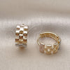 Argolla Huggie 02.170.0536.14 Oro Laminado, Pulido, Tres Tonos