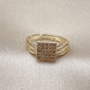 Anillo Multi Piedra 01.266.0056 Oro Laminado, con Blanca Micro Pave, Pulido, Tono Dorado (One size fits all)