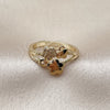 Anillo Multi Piedra 01.266.0059 Oro Laminado, Diseño de Flor, con Blanca Micro Pave, Pulido, Tono Dorado (One size fits all)