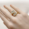 Anillo Multi Piedra 01.266.0069 Oro Laminado, con Blanca Zirconia Cubica, Pulido, Tono Dorado (One size fits all)