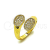 Anillo Multi Piedra 01.266.0069 Oro Laminado, con Blanca Zirconia Cubica, Pulido, Tono Dorado (One size fits all)