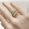 Anillo Multi Piedra 01.266.0071 Oro Laminado, con Blanca Zirconia Cubica, Pulido, Tono Dorado (One size fits all)