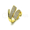 Anillo Multi Piedra 01.266.0071 Oro Laminado, con Blanca Zirconia Cubica, Pulido, Tono Dorado (One size fits all)
