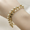 Pulsera de Dije 03.331.0328.07 Oro Laminado, Diseño de Bola, Mate, Tono Dorado (Thickness, 8 Inches Length)