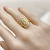 Anillo Elegante 01.310.0038 Oro Laminado, Diseño de Guadalupe, Diamantado, Tono Dorado (One size fits all)